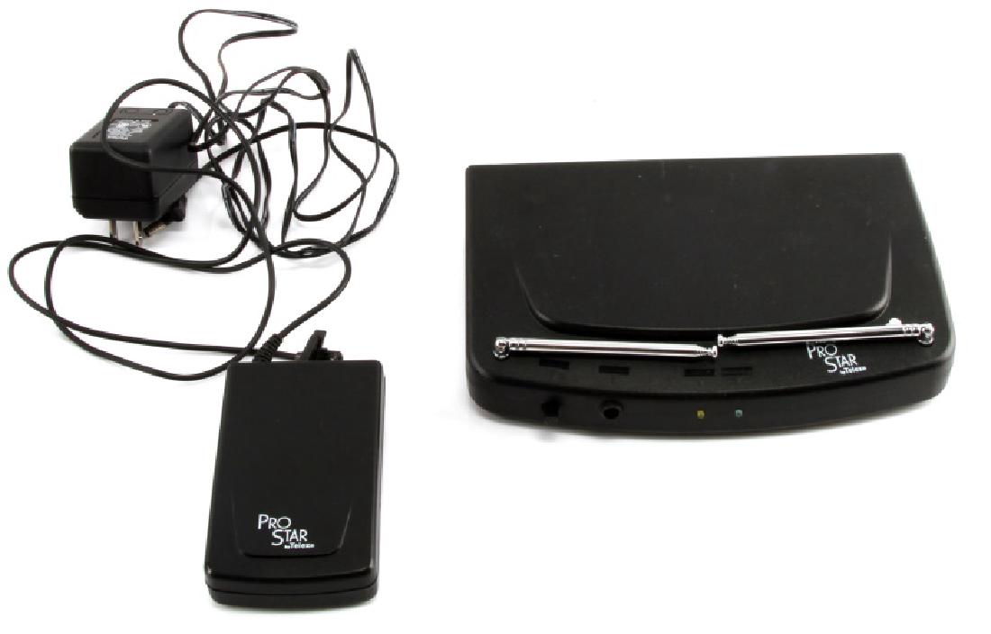 PRO-STAR VHF DIVERSITY RECEIVER & BELT MICROPHONE: Pro-Star VHF diversity receiver (S/N:52737 model:VR12) and BeltPack microphone (Model:VB12 S/N:40244) complete with original TelEx charger.