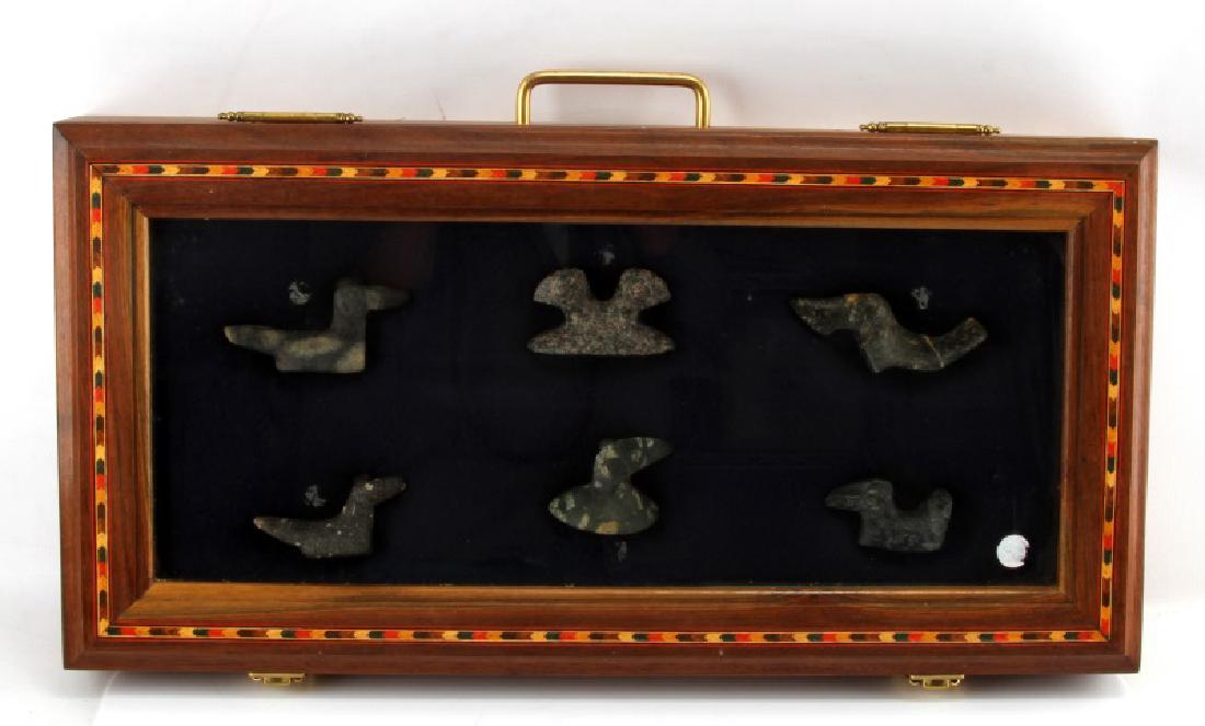 6 VINTAGE WOODLAND POPEYE BIRDSTONE MINI ABSTRACT: Lot of 6 mini-abstract Popeye Birdstone statues. Authentic busts made out of patinated porphyry material. Pieces vary in size from approx. 2 3/4"-4". Ross Partington Collection (Alma, Michigan). O.Bra