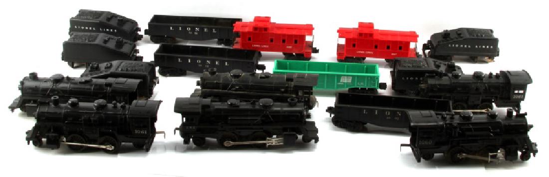 LOT VINTAGE LIONEL LOCOMOTIVE ENGINES TENDERS ETC: Lot of vintage Lionel electric trains includes ten (10) steam locomotives, two of each of the following: #242, #246, #1060, #1062 - and one each of #239 and #1110. Also includes five (5) "Lionel Lines