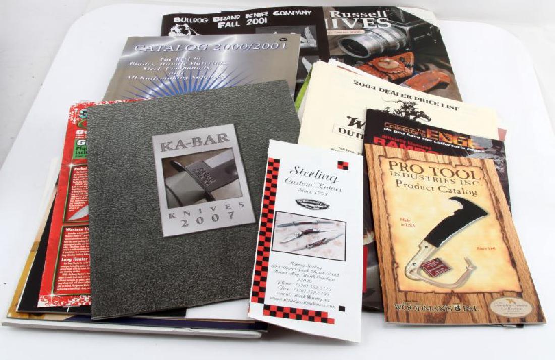 ASSORTED KNIFE & SWORDS COLLECTOR PROMOTIONS ETC: Assorted magazines, catalogs, and promotional materials for knives, swords and edged weapons. Includes Winchester Knives, Koval Knives, Emerson Kives Inc, Frost Cutlery, and more. In excellent conditi