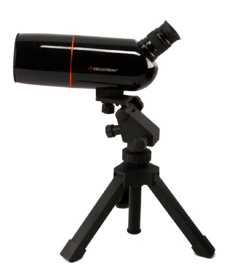 CELESTRON C65MM MINI MARK SPOTTING SCOPE: Celestron C65mm mini mark. In very good condition. With case and tripod.