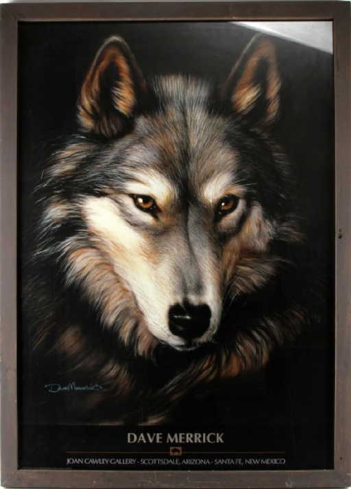 Dave Merrick Wolf Print 2 DAVE MERRICK 1993 WOLF PRINT ARIZONA NEW MEXICO