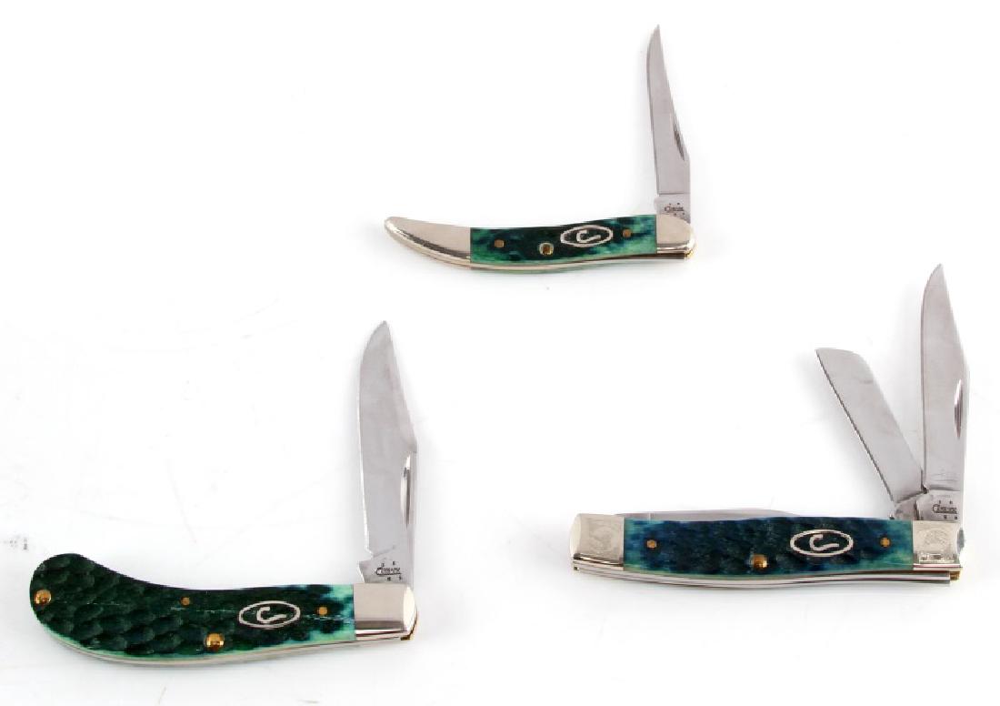 3 CASE XX KNIVES CIRCLE C KENTUCKY BLUEGRASS: 3 case knife lot. All Kentucky Bluegrass editions. Models include 63032, 61110, 610096. Each in excellent condition.