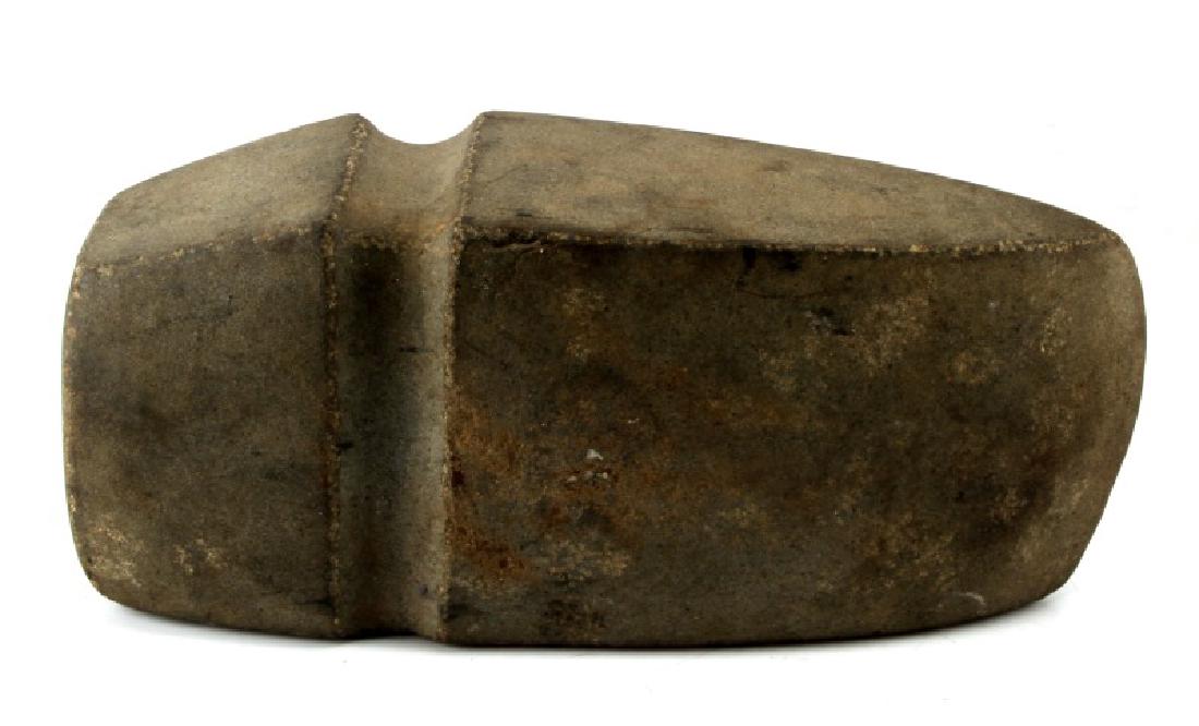 MASSIVE 14 INCH GROOVED STONE AXE AX ILLINOIS: According to the museum where this was acquired it is among the largest found, smooth hard almost greenstone. Thought to be from Pike or Sioux County Illinois. Has some plough dings but otherwise very
