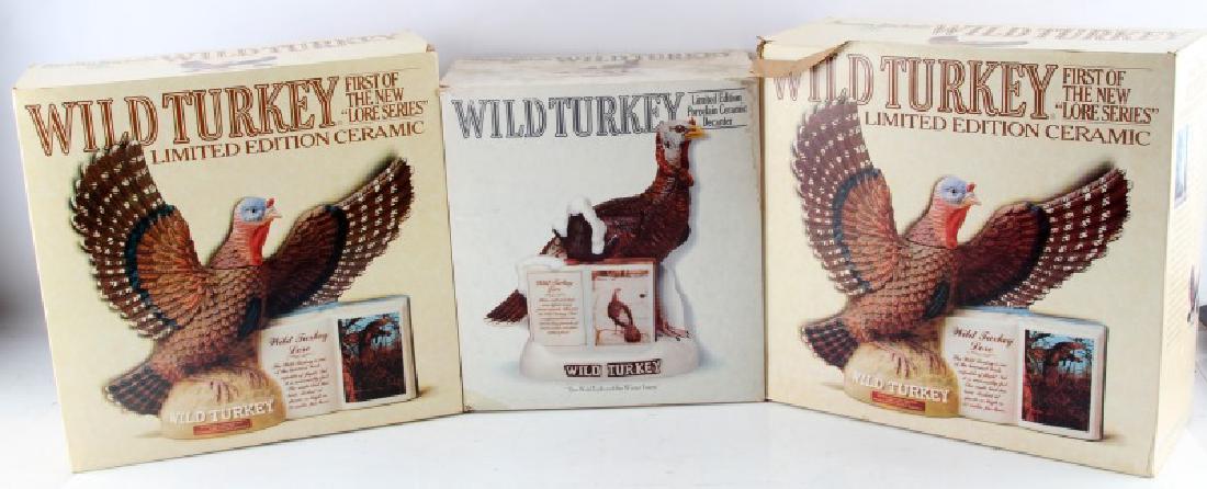 3 WILD TURKEY BOURBON WHISKEY 101 PROOF DECANTERS: 3 Wild Turkey Bourbon Whiskey 101 proof decanters. All in original boxes. Alcohol levels cannot be verified. Local pick up only.