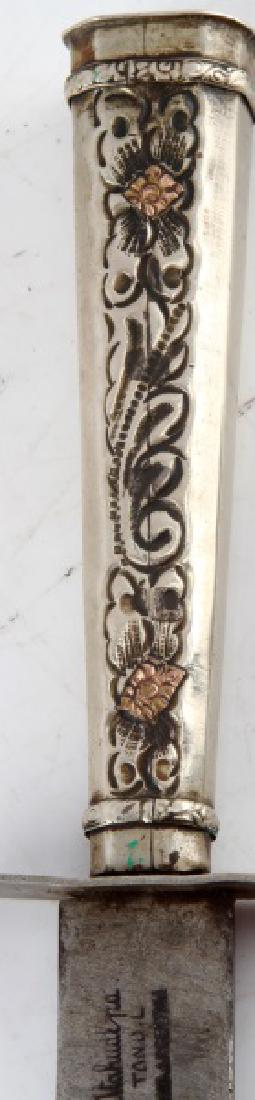 LOT OF 2 ATAHUALPA ARGENTINA GAUCHO BOOT KNIVES: The larger measures 15" with sheath, and is marked "Atahualpa TANO L IND. ARGENTINA". The other measures just under 8", and the blade markings are slightly faded, reading: "INDUSTRIA Tuca ARGENTINA" [