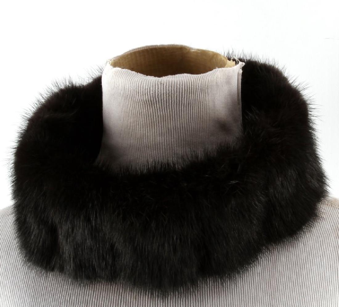 LUSH LUXURY MINK HEADBAND FUR HEADPIECE: In excellent, like new condition with no loss, damage, or wear. Has a Velcro attachment and can be adjusted from 20 1/2" to 26". The band is 3" thick. From a non-smoking home.