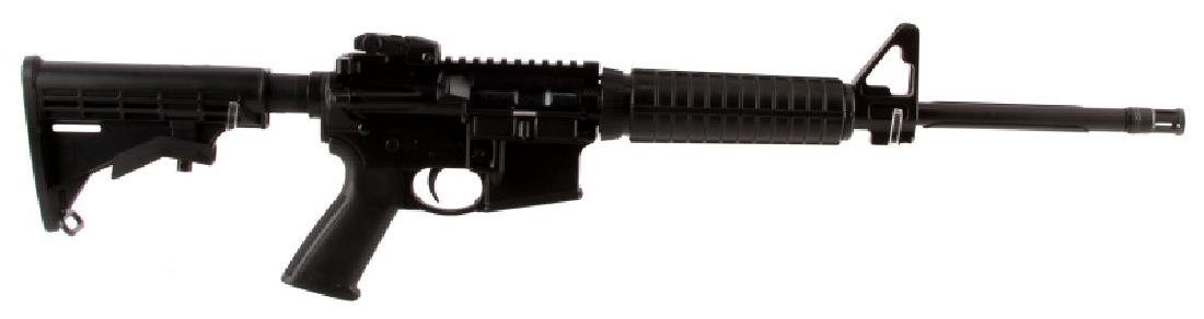 RUGER AR 556 RIFLE W BOX AND MAGAZINE NEVER SHOT: Ruger Ar 556 rifle with box and PMAG. Never been fired. Chambered in 5.56. Features a collapsible top sight and stock. Barrel length is 16". Black finish. Caliber: .223 Serial #: 852033498