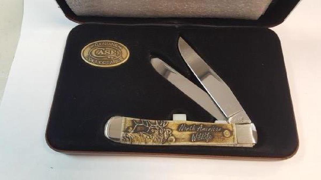 CASE XX NO AMERICAN WILDLIFE SERIES POCKET KNIFE: Natural Trapper style with elk design. Brand new in box.