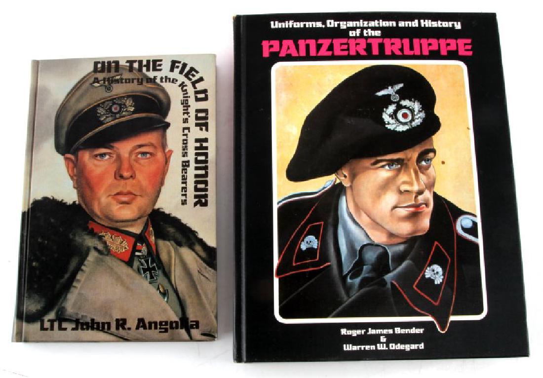 2 GERMAN WWII BOOKS HISTORY AND REFERENCE: 2 Book on German WWII History and Reference. Includes Uniforms, Organization and History of the PANZERTRUPPE" by Roger James Bender & Warren W. Odegard. 1980 1st edition. Illustrated with photos and d