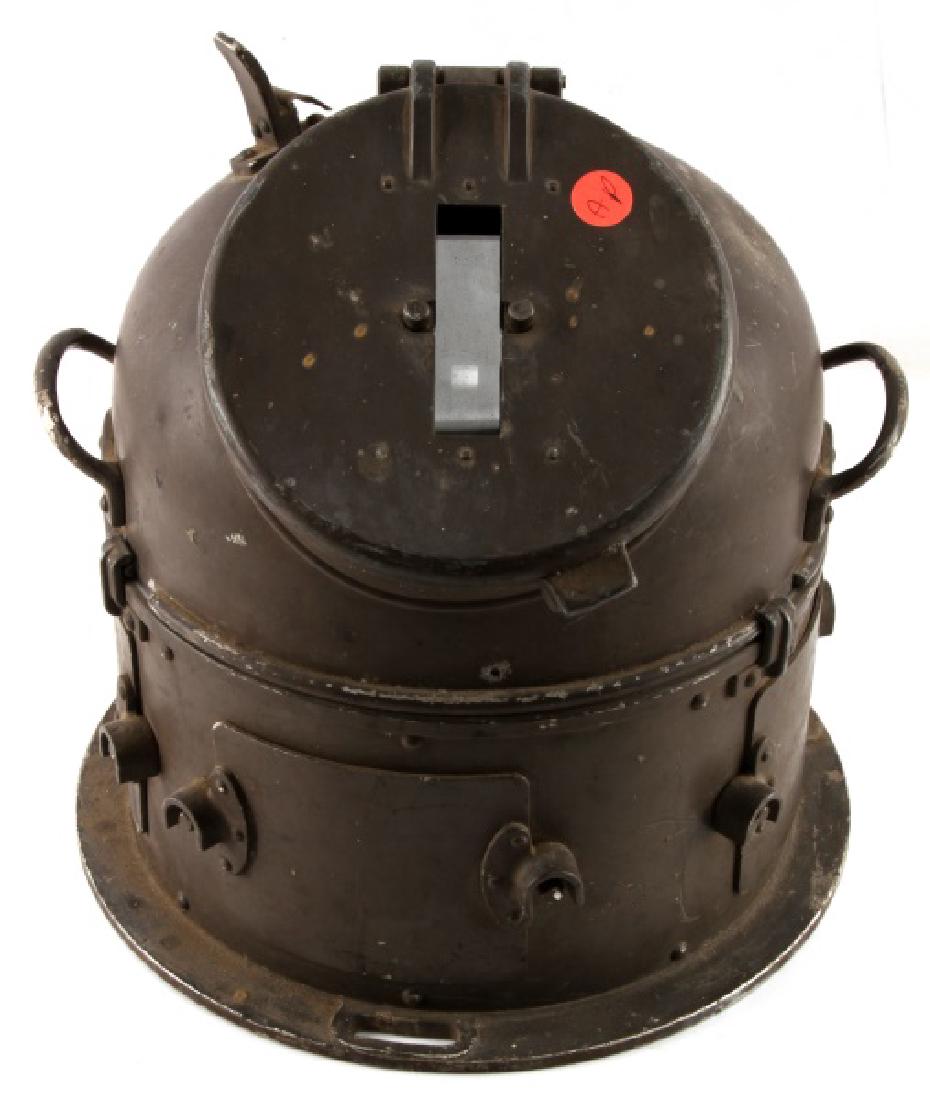 WWII GERMAN KRIEGSMARINE SHIPS BINNACLE COMPASS: Kriegsmarine eagle marked, C. Plath Hamburg manufacturer, fluid if there was any is emptied, compass point north but it is slow. Very good original condition. Stands 13 inches.