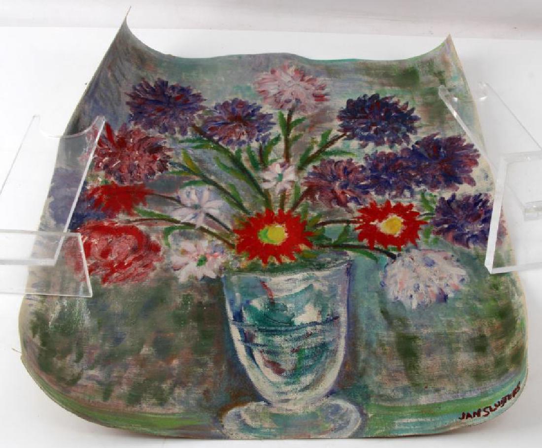 JAN SLUIJTERS FLORAL IN GLASS VASE OIL ON CANVAS: Jan Sluijters (1881-1957) Dutch painter and leading pioneer of various post impressionist movements in the Netherlands. Over 1200 of his works are currently included in RKD, Netherlands Institute for