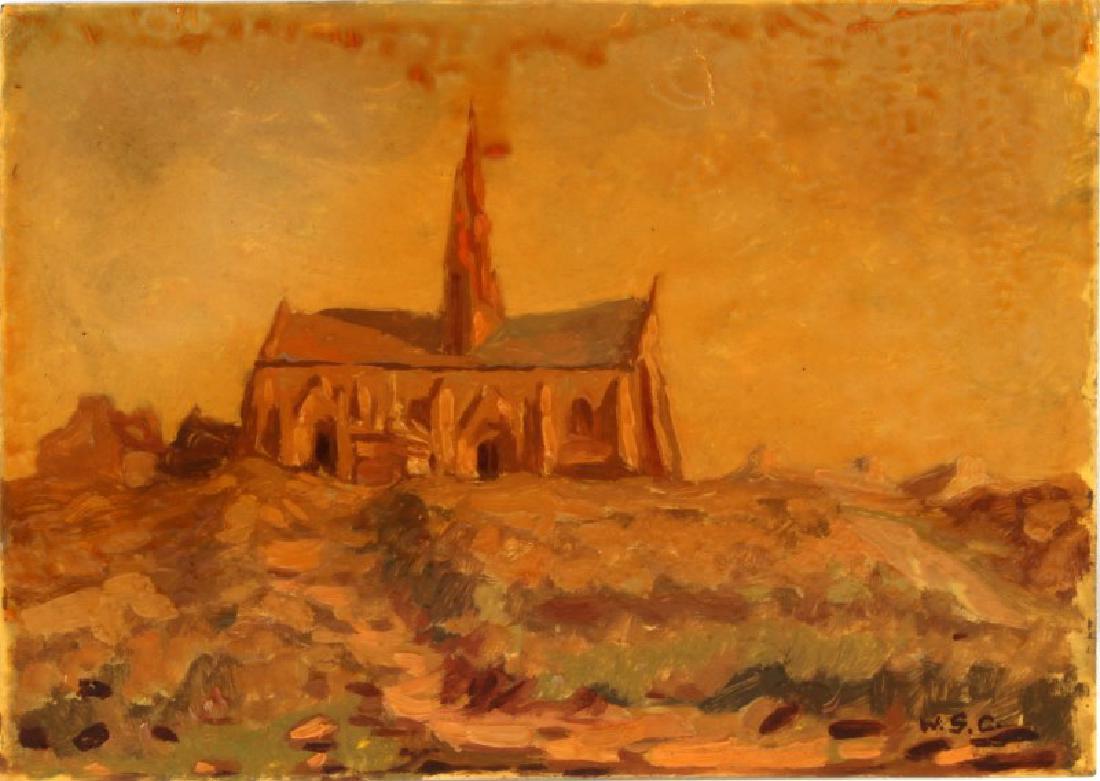 WINSTON CHURCHILL LANDSCAPE OIL ON BOARD