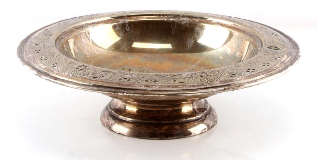 WWII HERMANN GOERING SILVER FORMAL BREAD BOWL: WWII Hermann Goering silver formal bread bowl. Features Goering's shield on underside. Fine detail throughout. Tarnishing as expected with age. VG condition. Measures 11 5/8" in diameter.