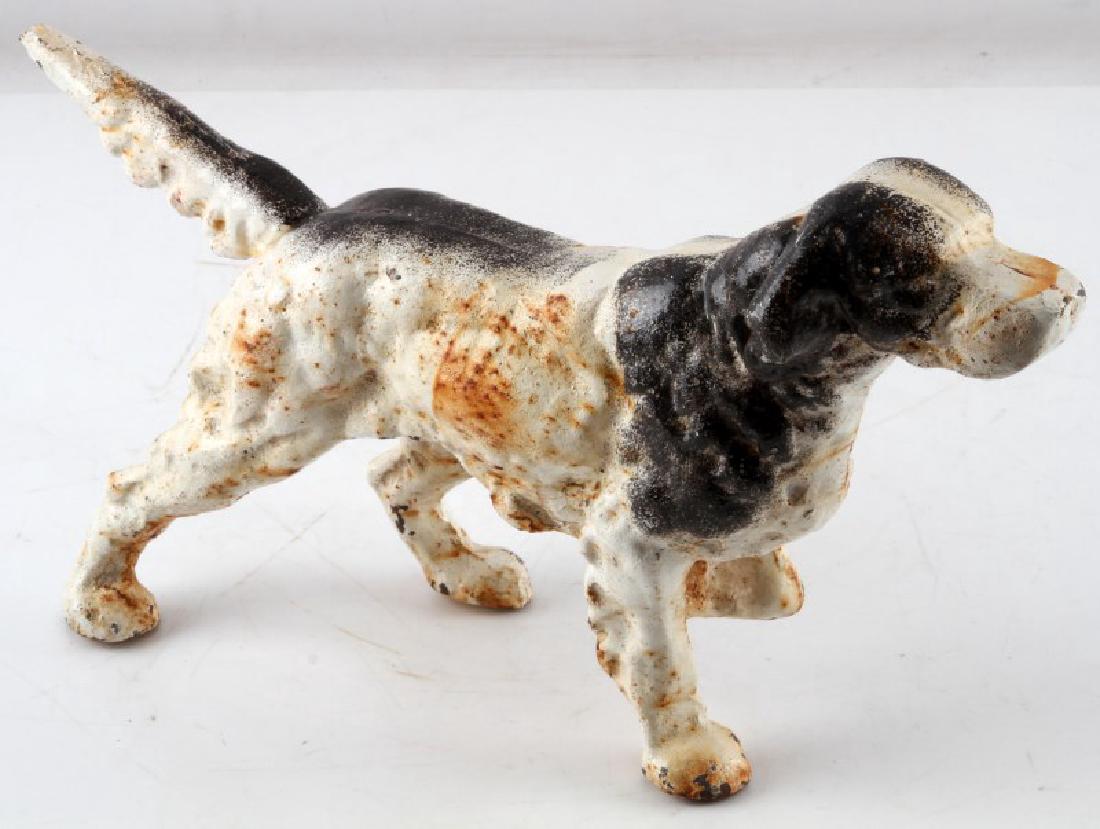 ANTIQUE HUBLEY IRISH SETTER CAST IRON DOOR STOP: Lot of 2 One appears to be a Hubley # 347 Irish Setter in good condition with some rust, paint loss and chipping.