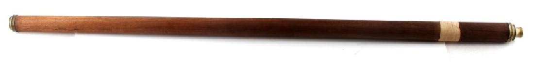 19TH CENTURY 49 INCH WHALING TELESCOPE SPY GLASS: Non draw, twine wrapped on wood tube . American made "B. Condy Philad." stamped on eye piece tube, . Eye piece is not secured to tube and neither the eye piece or objective lens have the covers. The o