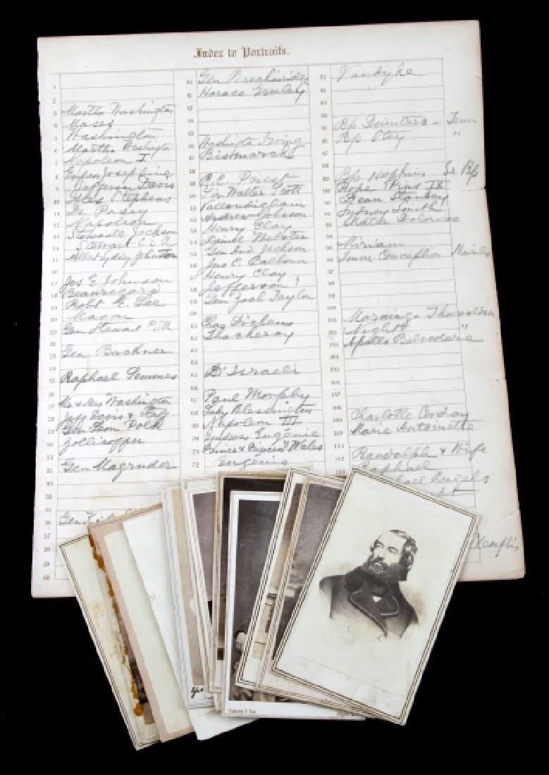12 CDV CARTE DE VISTA PHOTOGRAPHS CELEBRITIES: This lot has accompanying list of a grouping of famous people that these 12 are no doubt on, of this 12 is Horace Greely, Dr Kane Arctic explorer and others unnamed, most are New York studio photos.