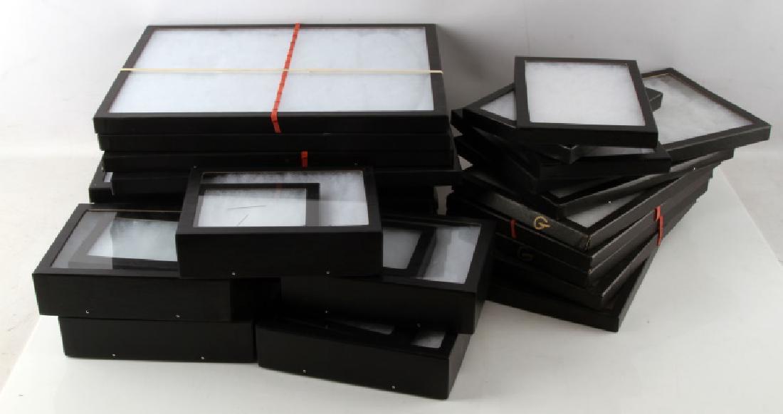 30 USED RIKER MOUNT DISPLAY CASE LOT VARIOUS SIZES