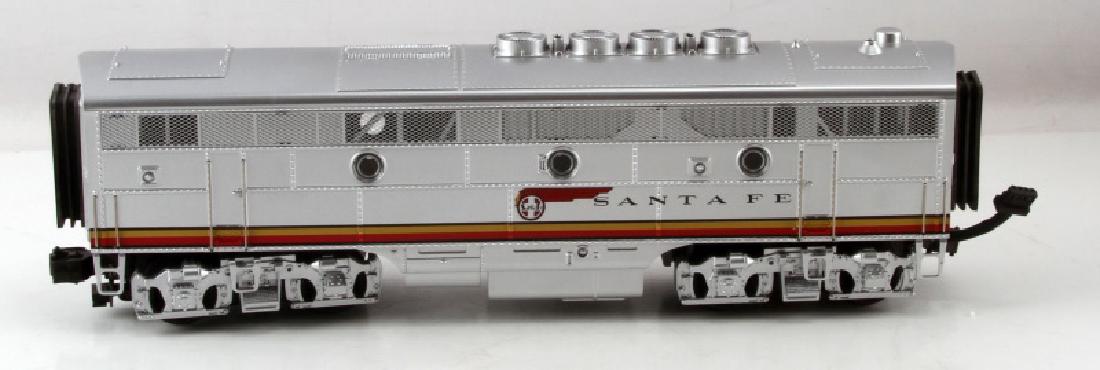 MTH ELECTRIC TRAINS SANTA FE FREIGHT CAR: Operates on O-31 track. 1/4 inch scale and dimensions. Die-cast truck sides and fuel tank.