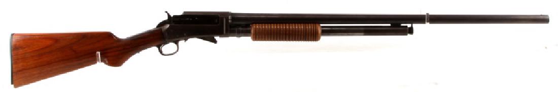 NATIONAL FIREARMS MARLIN 12 GA PUMP SHOTGUN PARTS: National Firearms/Marlin 1898 12 gauge pump action shotgun. Serial no. A25675 underside frame. Bore needs cleaning. Breech block missing. For parts or repair only. Overall fair condition. Requires FFL