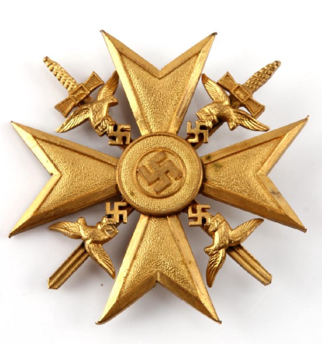 PRE WWII GERMAN REICH SPANISH CROSS WITH SWORDS: In very good condition with horizontal pinback. No makers mark unauthenticated sold as is.