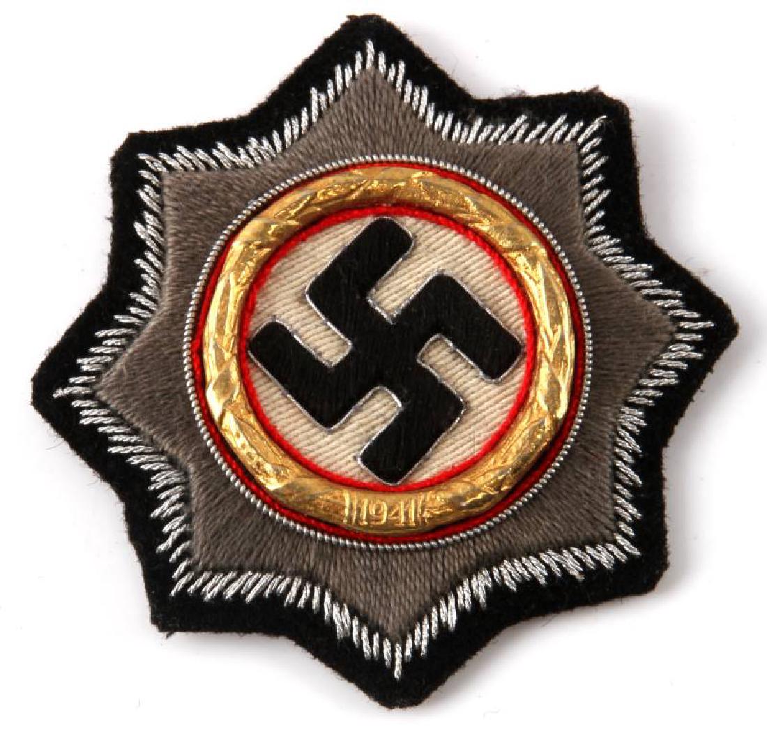 WWII GERMAN THIRD REICH ARMY SS PANZER CLOTH CROSS: Measures 2 7/8 inches in diameter. In very good condition. Unauthenticated sold as is.