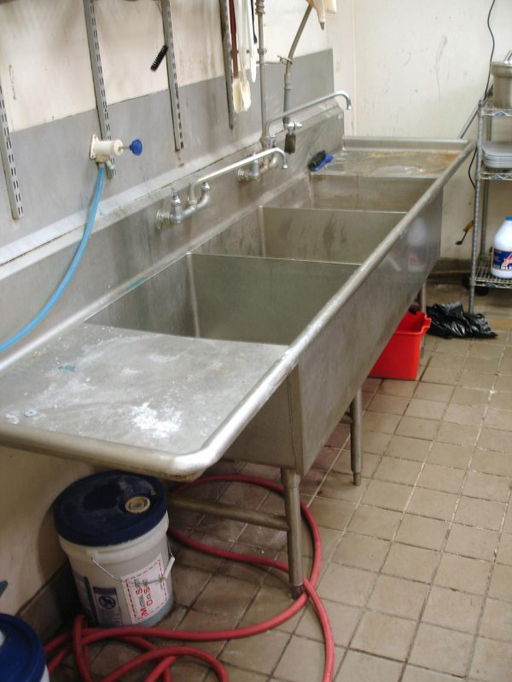 Commercial Stainless Steel 3 Compartment Bay Sink