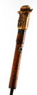 STAG GRIP WOODEN WALKING SWORD CANE STICK SILVER