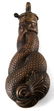 ANTIQUE DOUBLE DOLPHIN COPPER PISTOL POWDER FLASK - 2