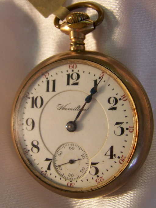 1905 HAMILTON 940 21J RAILROAD POCKET WATCH WORKING