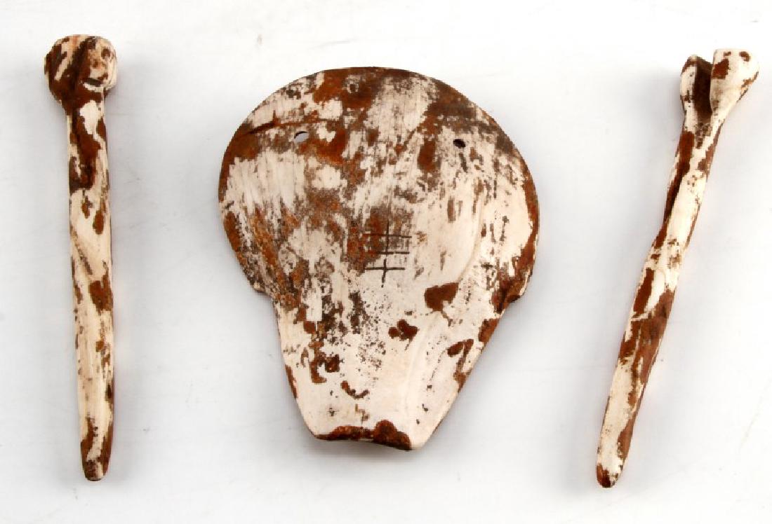 Native American Shell Death Mask And Ear Plug Set