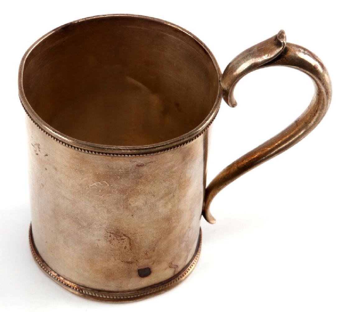 ANTIQUE F.H. CLARK & CO. COIN SILVER CUP MEMPHIS: Antique F.H. Clark & CO. coin silver cup. Made in Memphis Tennessee between 1848-1866. The initials "LH" appear to be inscribed into the base. Weight is 73 grams. Measures 3 1/2" in maximum length and