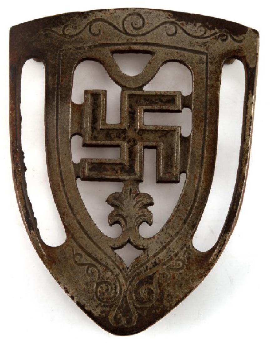 GERMAN WWII SWASTIKA IRONING BOARD IRON TRIVET