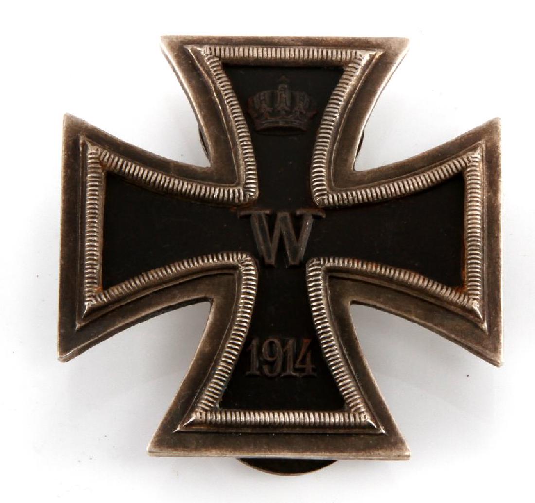 WWI GERMAN REICH 1914 IRON CROSS 1ST CLASS BADGE: In very good condition with magnetic core. Double small screwback with maker mark GODET. This lot has a reserve.