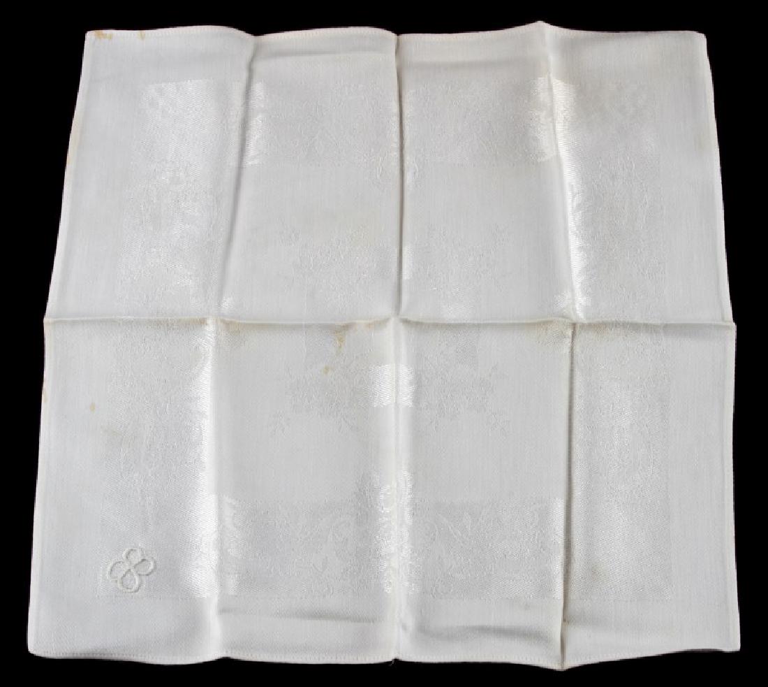 WWII GERMAN MONOGRAM EVA BRAUN LINEN DINNER NAPKIN: In very good condition with butterfly monogram logo. This lot has a reserve.