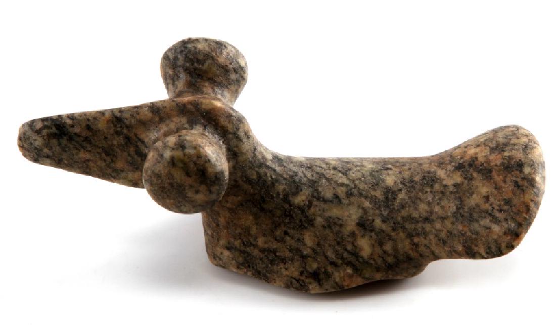 WOODLAND INDIAN NATIVE CARVED POPEYE BIRDSTONE: Measurements are 11.5 by 4 cm.