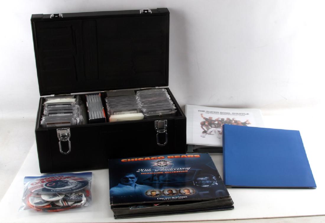 1985 CHICAGO BEARS AUTO GRADED CARD COLLECTION: 1985 Chicago Bears card and autographed photo collection. Beginning with the cards, almost all are graded and autographed, with 77 cards in total. All secured in a 16"x10"x7" Cardcasepro leather & foa
