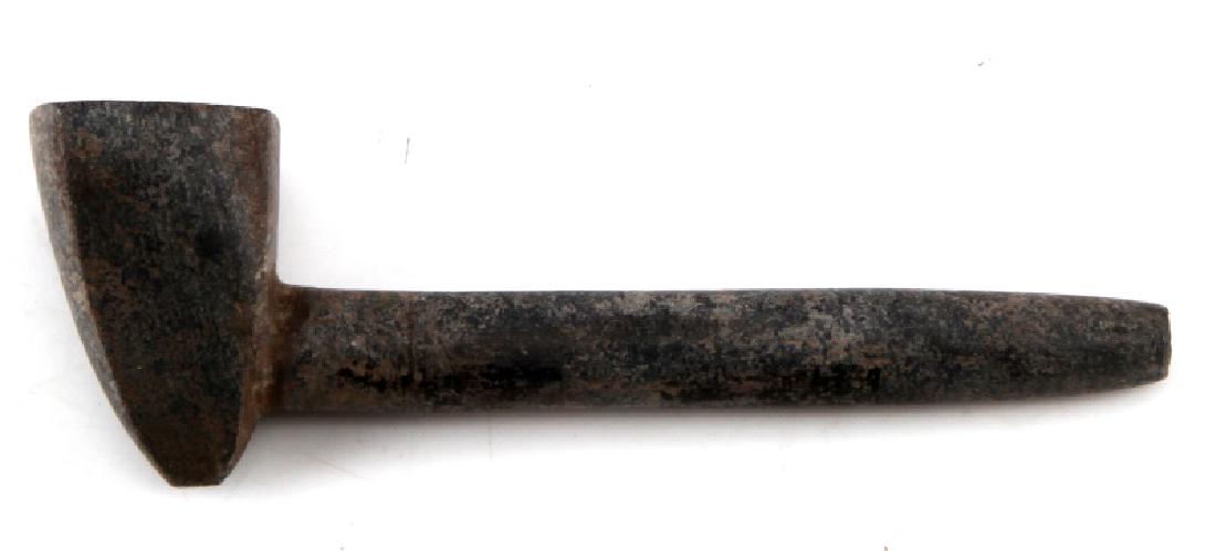 ANTIQUE PRIMITIVE STEMMED STONE PIPE MORGAN CO TN: Measures approx. 3.625 inches end to end. Simple design construction in very good condition. Morgan County, Tennessee.