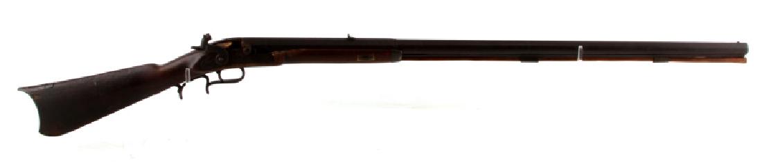 ANTIQUE 19TH CENTURY PERCUSSION LOCK MUSKET: Musket with a percussion lock from the 19th century. Has seen very serious wear and damage from age, with the lock no longer operating properly, rending this weapon mainly a mantle piece. Some writing