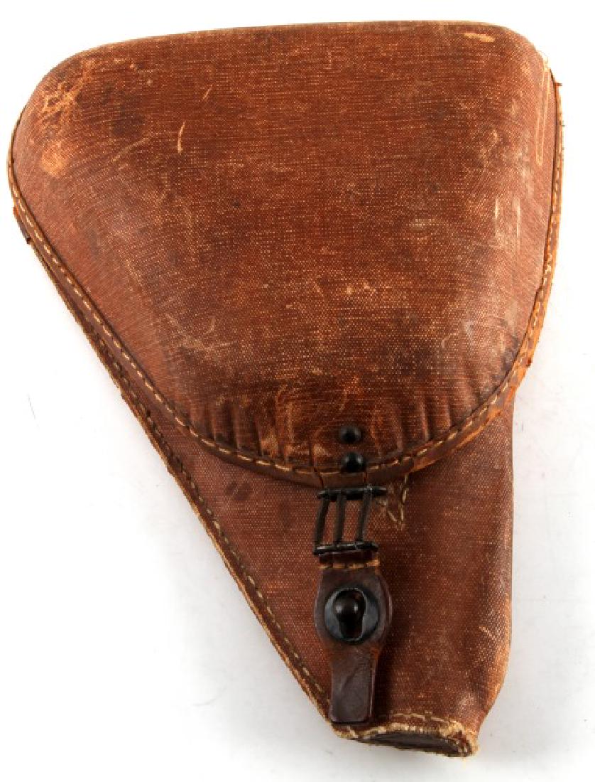 WWII JAPANESE T-14 NAMBU PISTOL CLAMSHELL HOLSTER: Veteran bring bag, last name Peterson, very good serviceable condition.