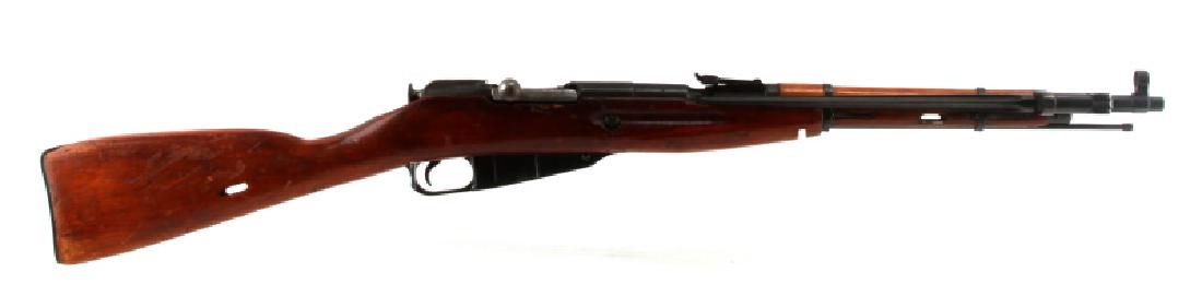 WWII SOVIET RED ARMY MOSIN NAGANT 1944 CARBINE: A Mosin-Nagant Model 1944 Carbine with attached bayonet. Has minor scuffing to the stock. Bore is bright and clear. Cannot be shipped internationally. Requires FFL for transfer. Caliber: 7.62 Russian 