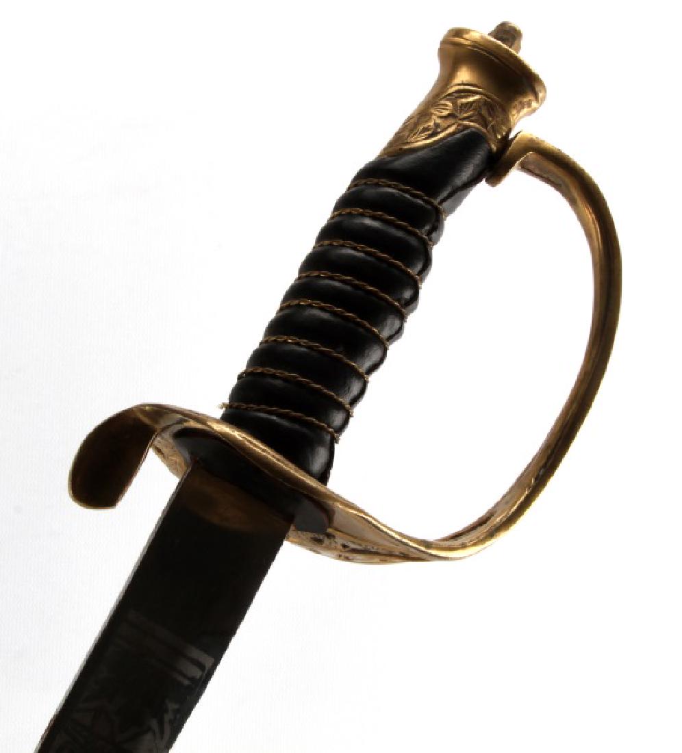 CIVIL WAR REINACTOR U.S CAVALRY SABER SWORD: Top quality etched blade reproduction Cavalry Saber, complete and useable.