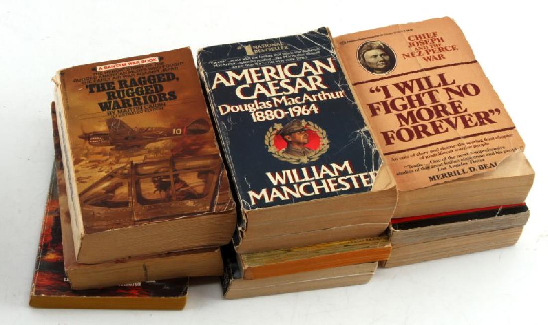LOT OF 9 VINTAGE WWII & OTHER MILITARY BOOKS RARE: Lot of 90 Vintage WWII & other Military Books including a few rare titles, all titles include: Queen of Flat Tops, The Pictorial History of The Third Reich, WWII by James Jones, American Caesar Dougla