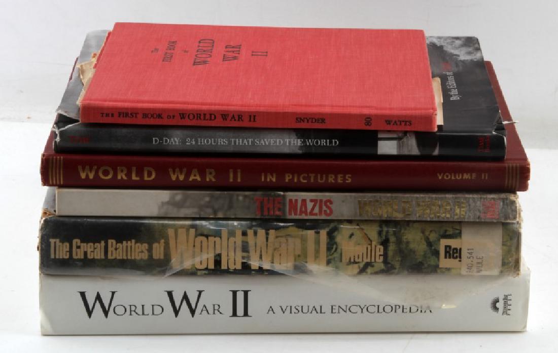 LOT OF 6 WWII BOOKS D DAY & THIRD REICH GERMAN: Lot includes: The Nazis WWII by Robert Edwin Herzstein (Time-Life Books), D-Day 24 Hours that Saved the World by the Editors of Time, The First Book of WWII by Louis L. Snyder, WWII In Pictures Vol. I