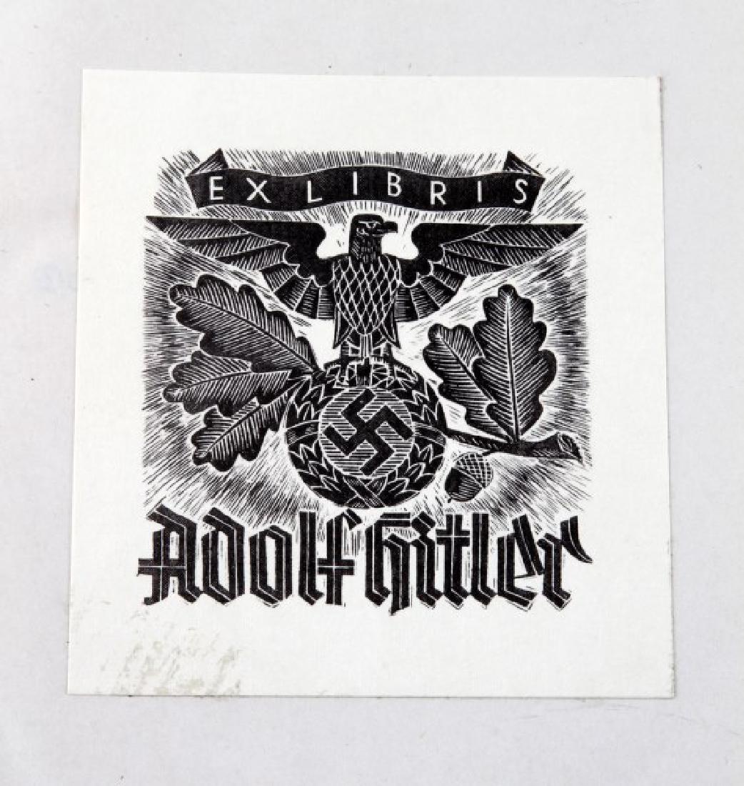 GERMAN WWII EX LIBRIS ADOLF HITLER BOOK KERNHOLT: "Deutschlands Schuld und Suhne" (Germany's Debt and Atonement) by Otto Kernholt. "Ex Libris Adolf Hitler" bookplate on inside. Spine, cover, and pages all completely intact. Book is in very good condi