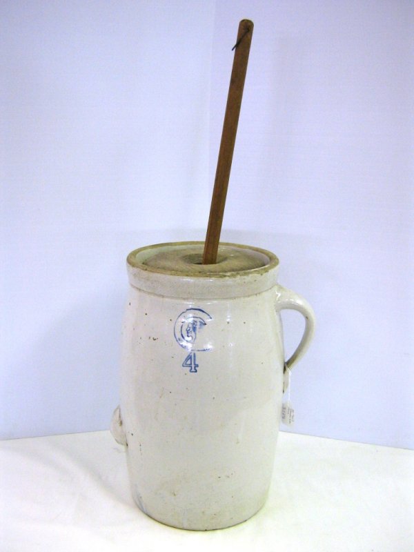 ANTIQUE BUTTER CHURN STONEWARE 4 GAL INDIAN CHIEF Apr 15, 2007