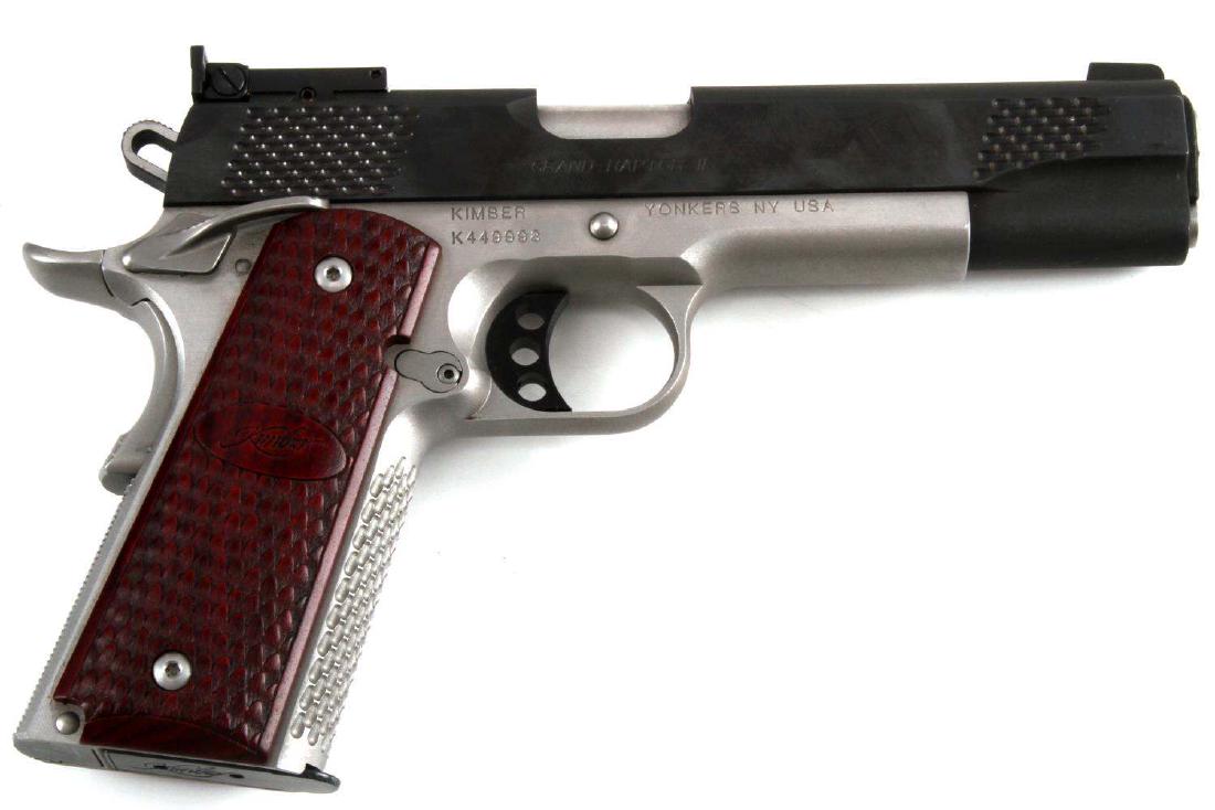KIMBER GRAND RAPTOR II SEMI AUTO .45 PISTOL: Kimber Grand Raptor II .45 ACP semi-automatic pistol. 5 Inch barrel. In excellent condition. Bore is bright and clean. Requires FFL for transfer. Cannot be shipped internationally. Caliber: .45 ACP Se