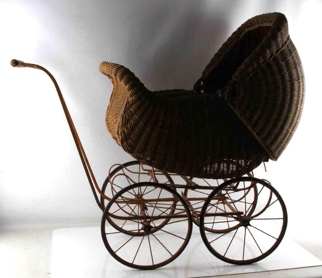Antique wicker best sale baby carriage