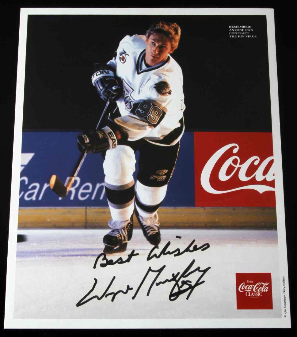 WAYNE GRETZKY LEGENDARY NHL PLAYER AUTOGRAPH: 8x10 color photo autographed by legendary Canadian former NHL player, Wayne Gretzky, who played for 20 years on 4 different teams - Edmonton Oilers, Los Angeles Kings, St. Louis Blues, and the New Yor