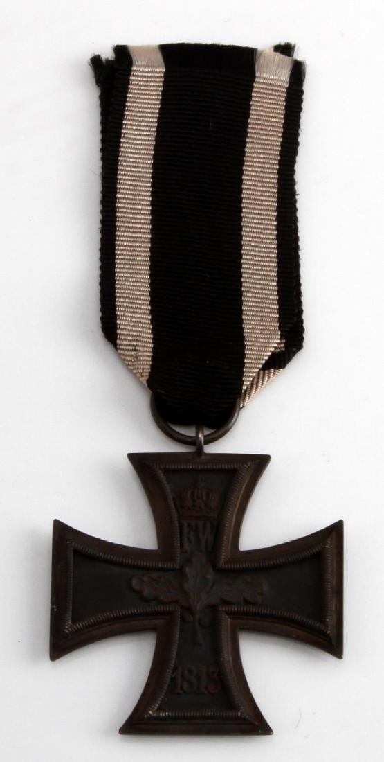 PRUSSIAN NAPOLEONIC WAR 1813 IRON CROSS 2ND CLASS: Napoleonic War issue 1813 Iron Cross, the original creation of this medal by King Friedrich Wilhelm II of Prussia. Three piece construction with magnetic iron core. In excellent condition for its age.